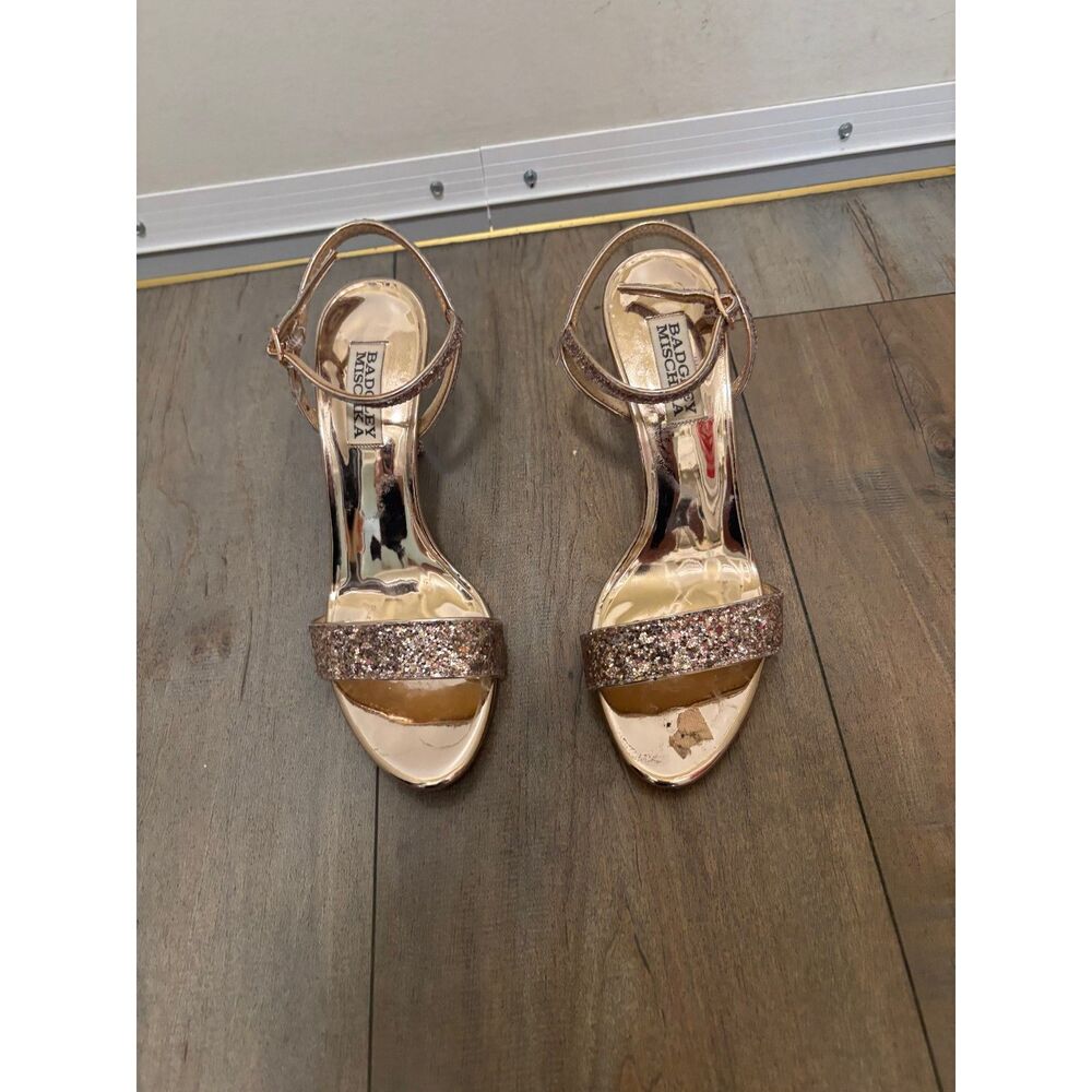 Badgley Mischka Rose Gold Glitter Heels Homecoming